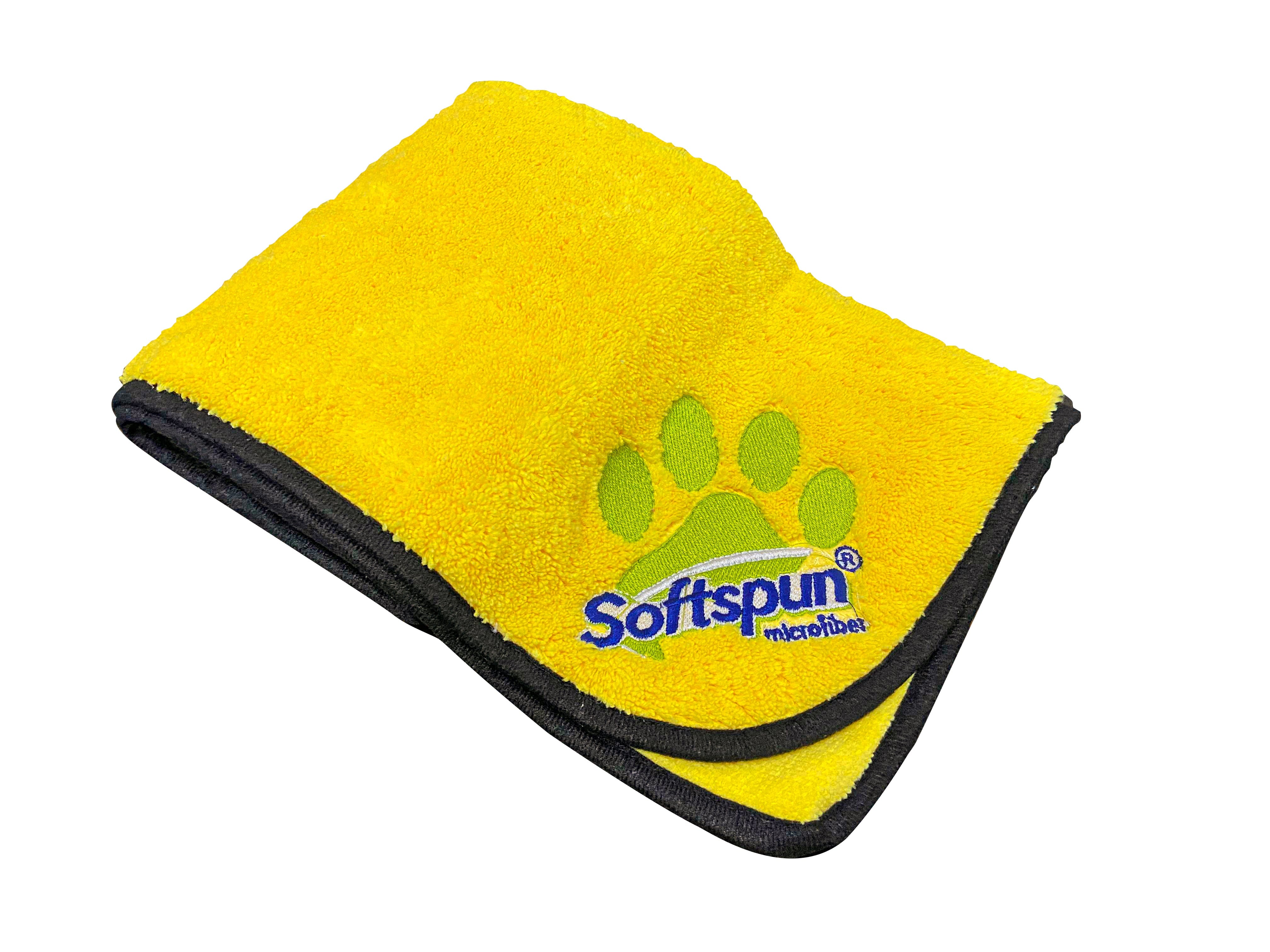 SOFTSPUN Microfiber Pet Towel 380 GSM. Ultra-Absorbent for Drying Pets Quickly. Quick-Drying, Machine Washable, Ultra-Soft for Small Dogs & Cats of All Breeds.