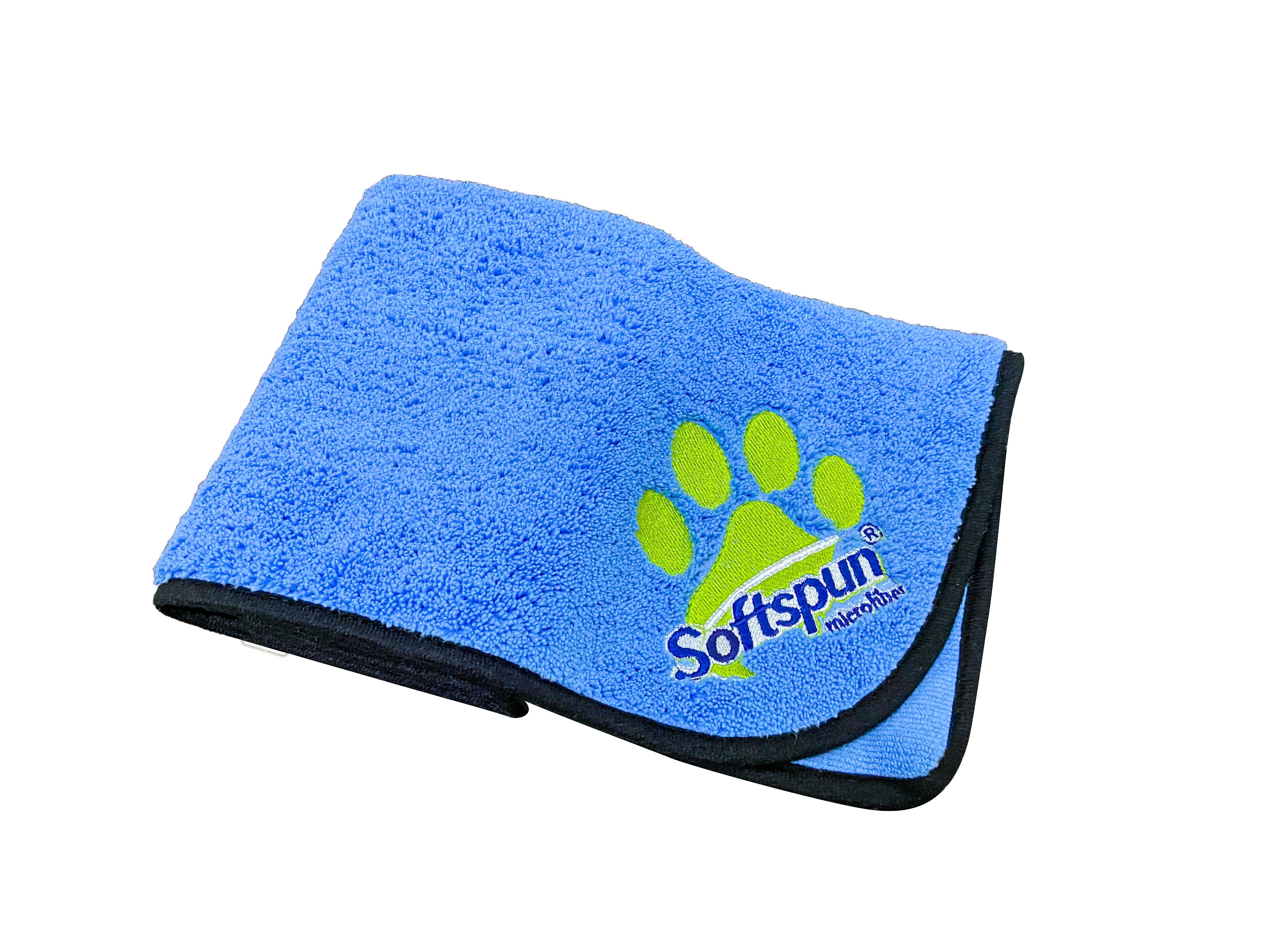 SOFTSPUN Microfiber Pet Towel 380 GSM. Ultra-Absorbent for Drying Pets Quickly. Quick-Drying, Machine Washable, Ultra-Soft for Small Dogs & Cats of All Breeds.