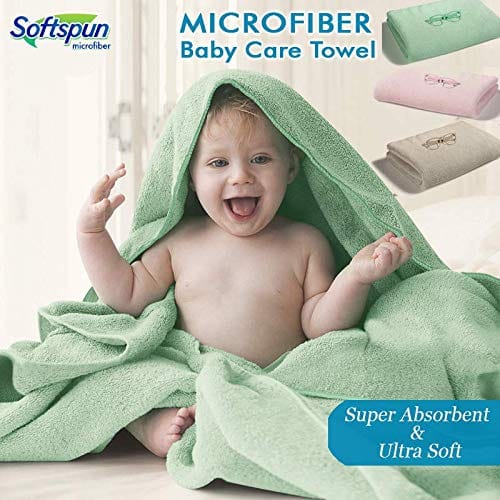 SOFTSPUN Microfiber Baby Hand & Face Wipes Towel 30x30cm 340 GSM Super Soft & Silky for Hand, Face and Body - Hypoallergenic Sensitive Skin Wipes & Washcloths.