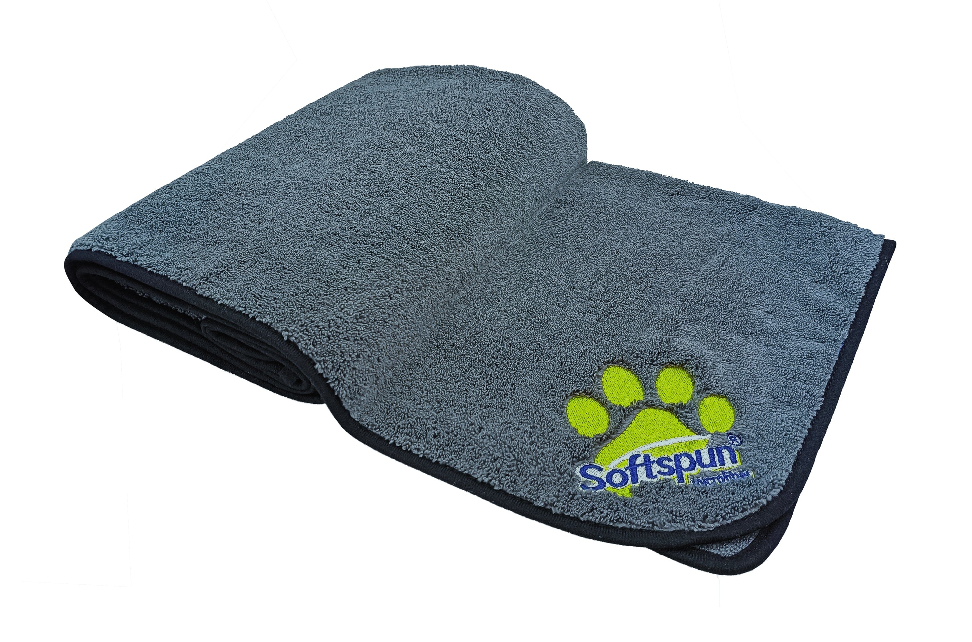 SOFTSPUN Microfiber Pet Towel 380 GSM. Ultra-Absorbent for Drying Pets Quickly. Quick-Drying, Machine Washable, Ultra-Soft for Small Dogs & Cats of All Breeds.