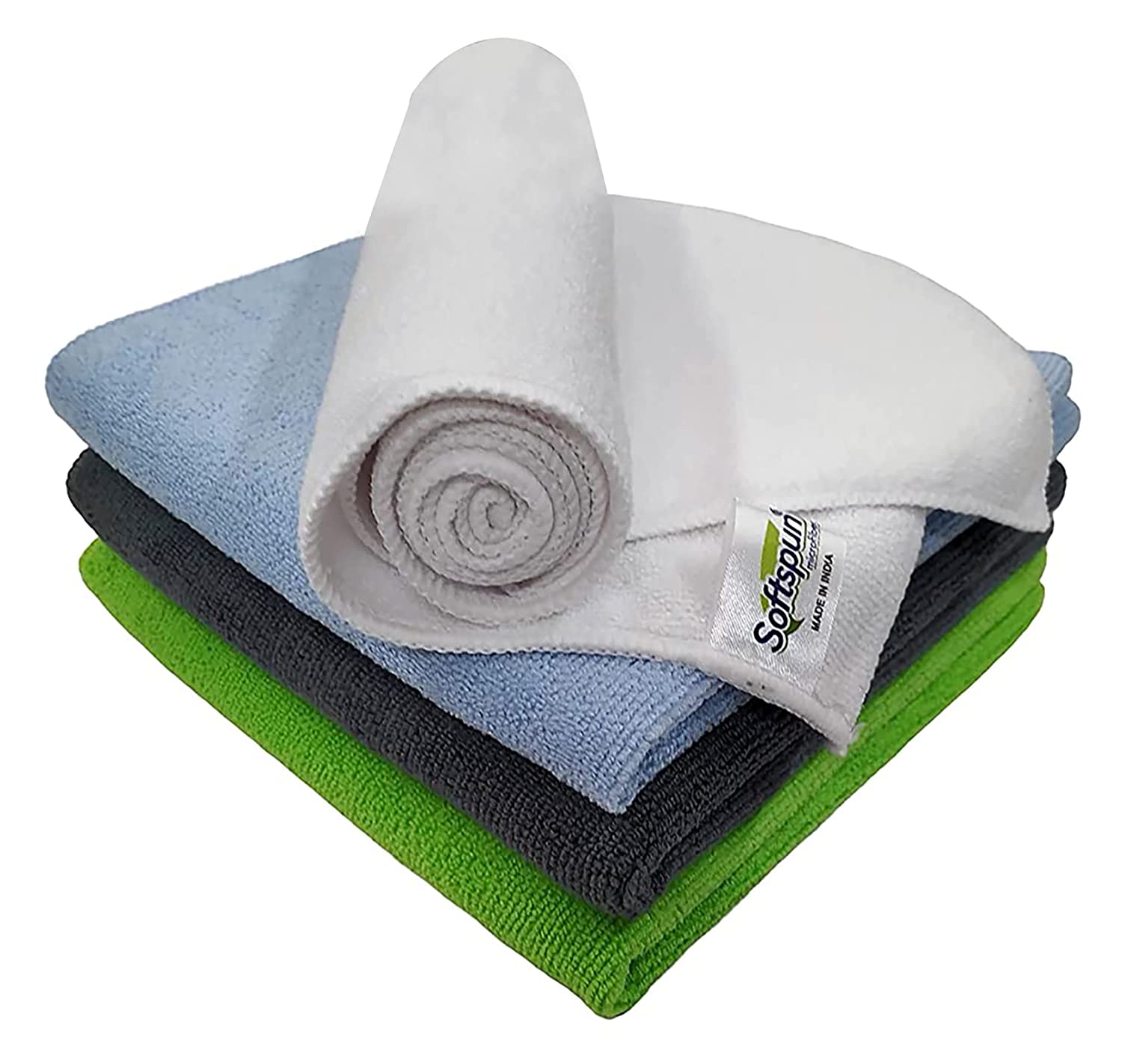 SOFTSPUN Microfiber Home & Kitchen Cleaning and Dusting Cloth 340 GSM (MULTI-COLOR)
