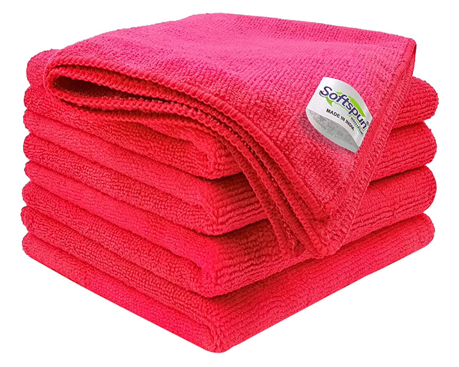 SOFTSPUN Microfiber Cleaning Cloths, 340 GSM Highly Absorbent, Lint and Streak Free, Multi - Purpose Wash Cloth for Kitchen, Car, Window, Stainless Steel, silverware.