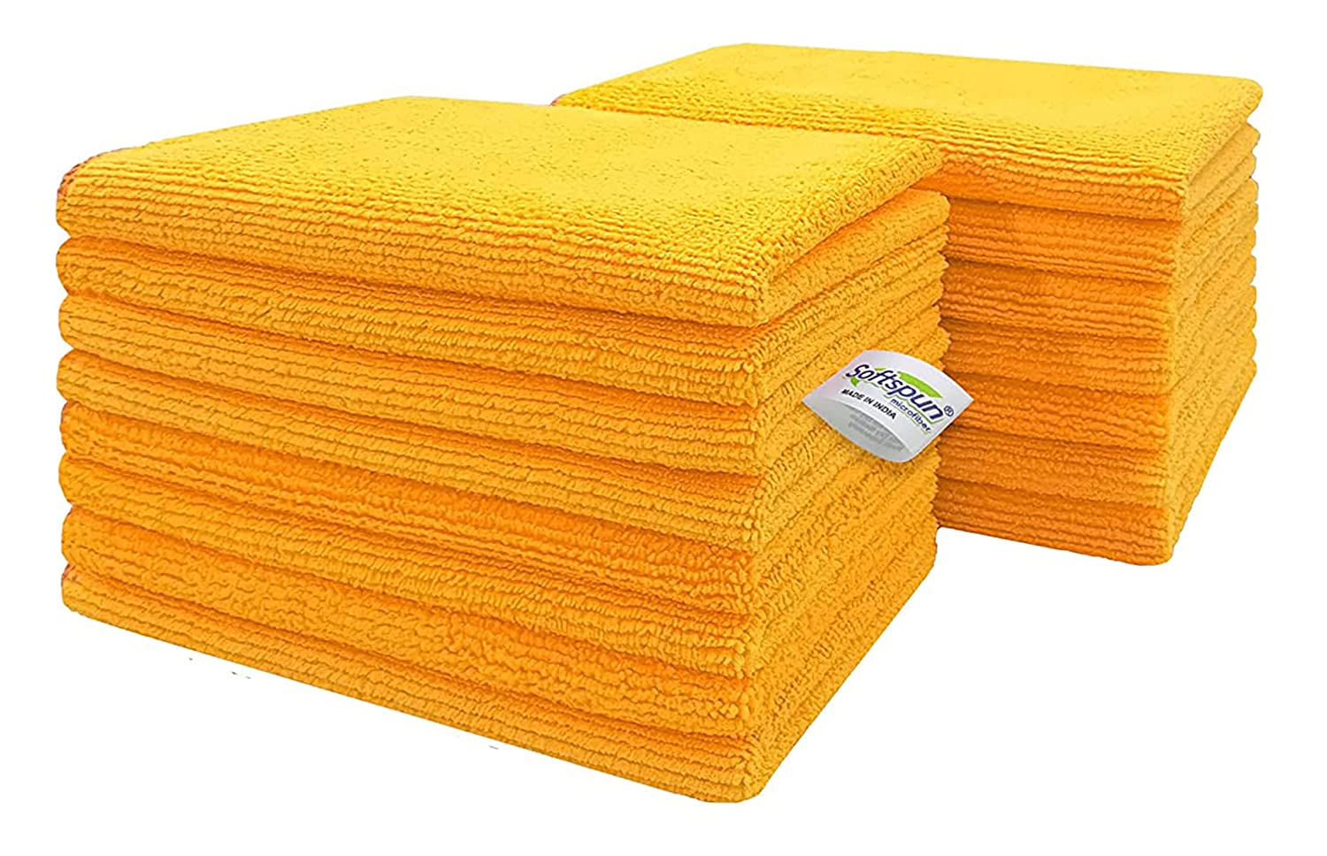 SOFTSPUN Microfiber Small Wipes 20x30 Cms, 15 Piece Towel Set, 340 GSM Multi-Purpose Super Soft Absorbent Cleaning Towels, Cleans & Polishes Everything in Your Home, Kitchen & Office.