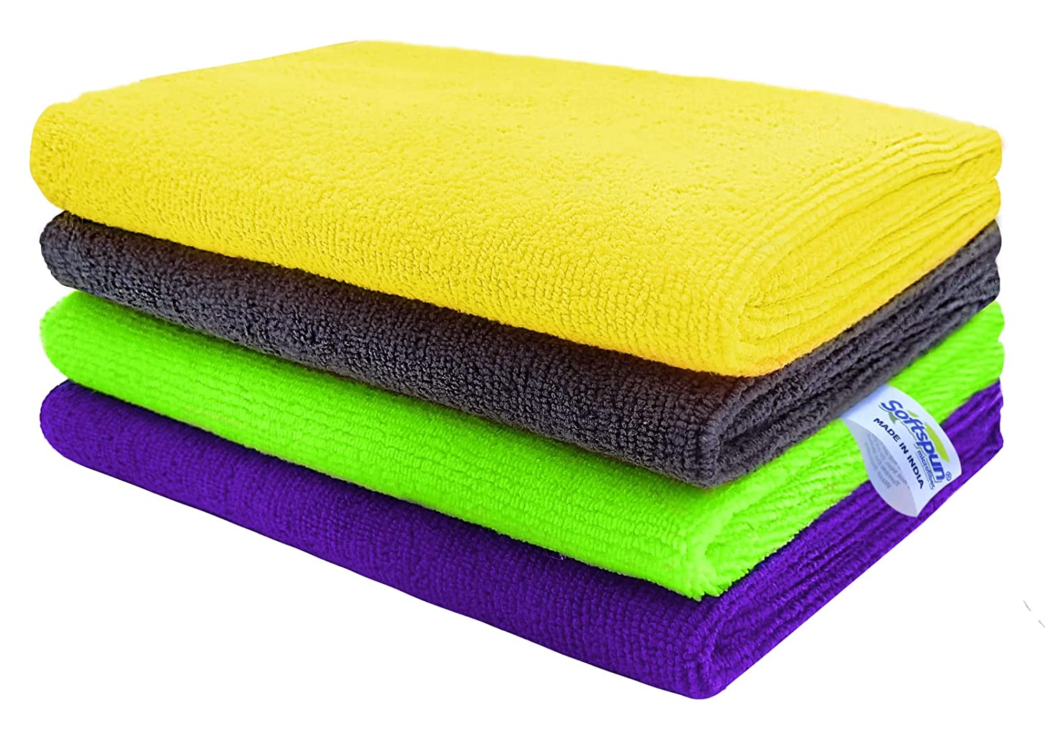 SOFTSPUN Microfiber Home & Kitchen Cleaning and Dusting Cloth 340 GSM (MULTI-COLOR)