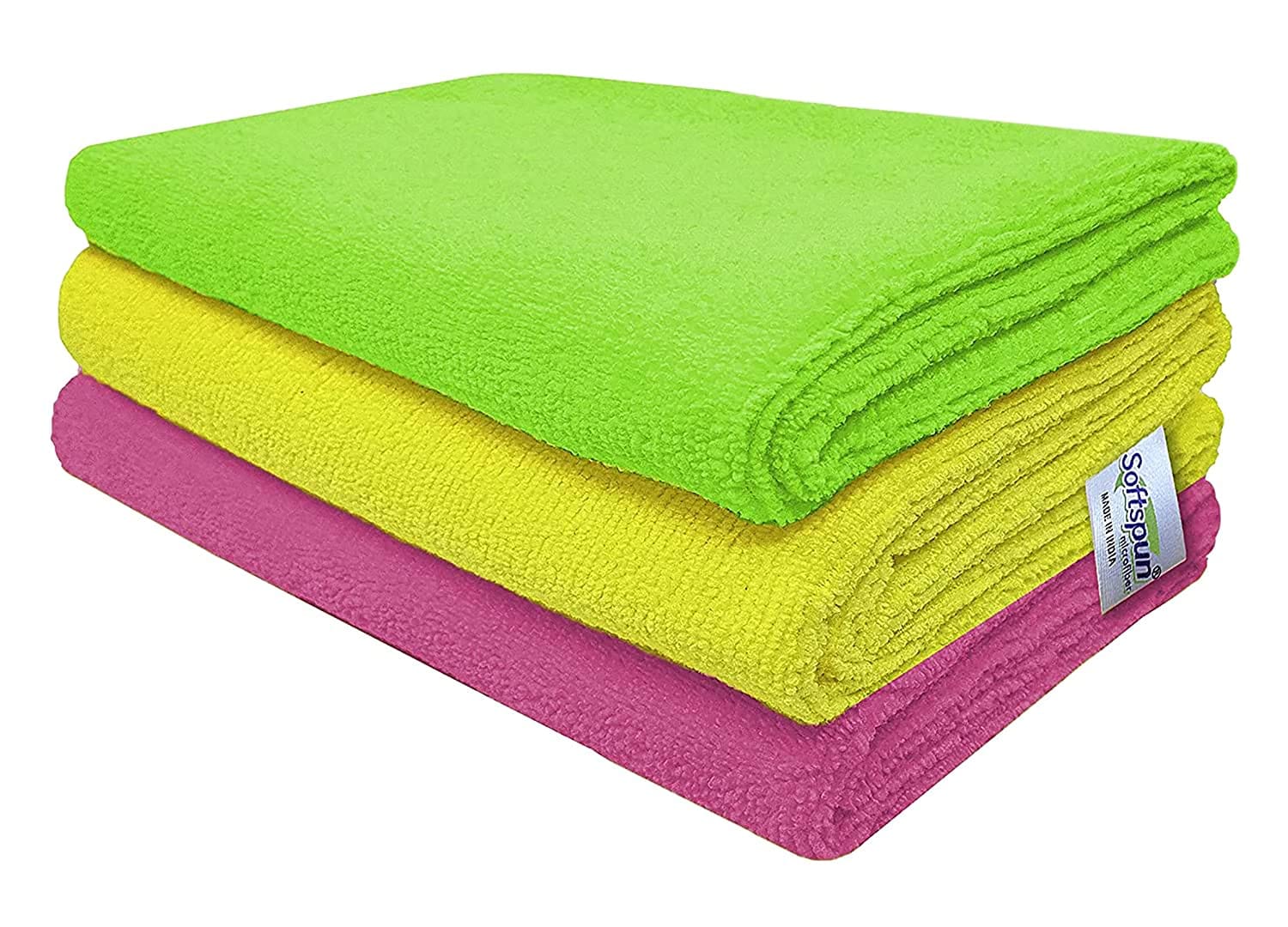 SOFTSPUN Microfiber Home & Kitchen Cleaning and Dusting Cloth 340 GSM (MULTI-COLOR)