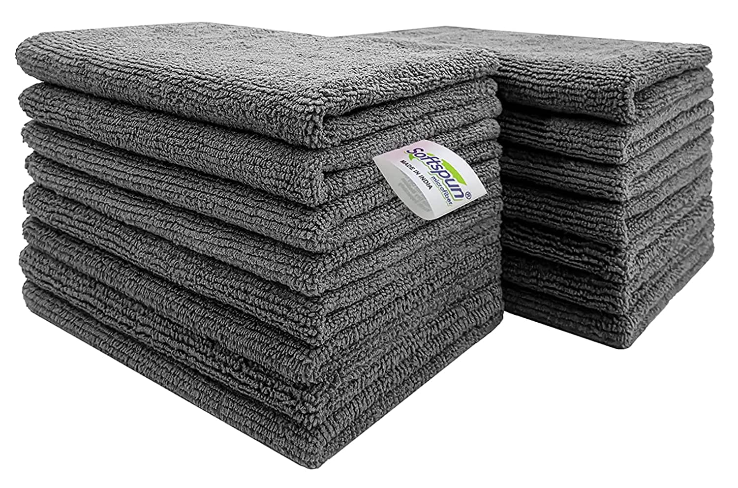 SOFTSPUN Microfiber Cloth - 4 pcs - 30x40 cms - 340 GSM Multicolor - Thick  Lint & Streak-Free Multipurpose Cloths. : : Home Improvement