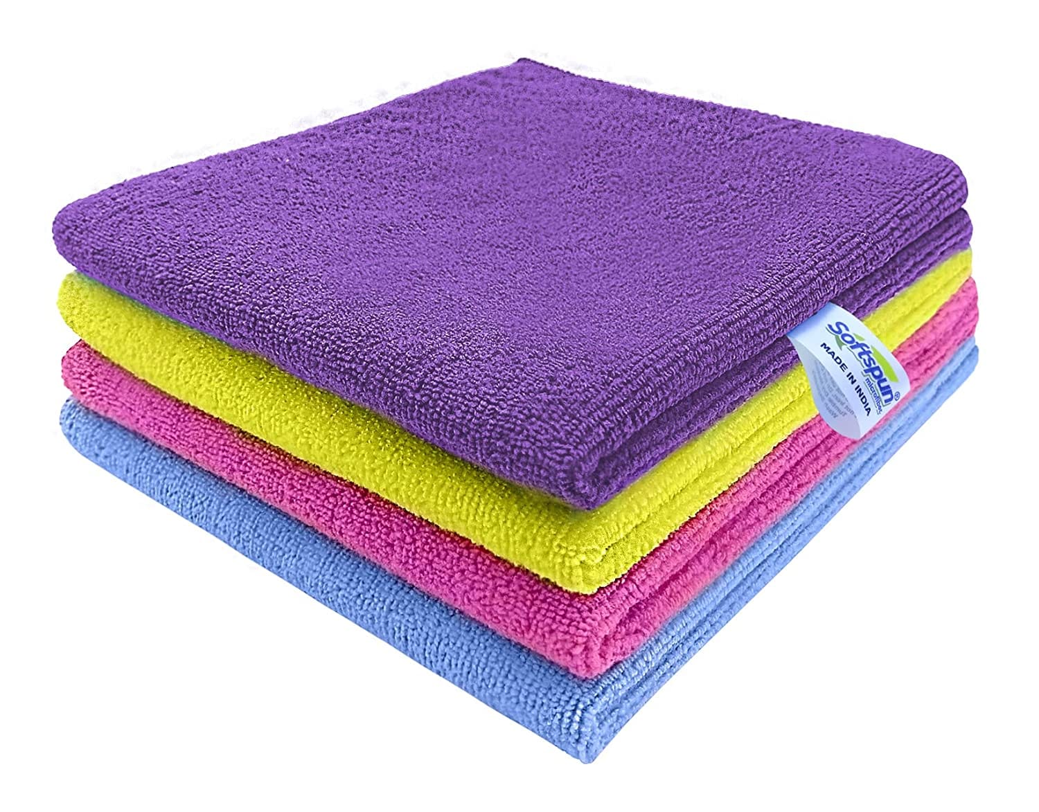 SOFTSPUN Microfiber Home & Kitchen Cleaning and Dusting Cloth 340 GSM (MULTI-COLOR)