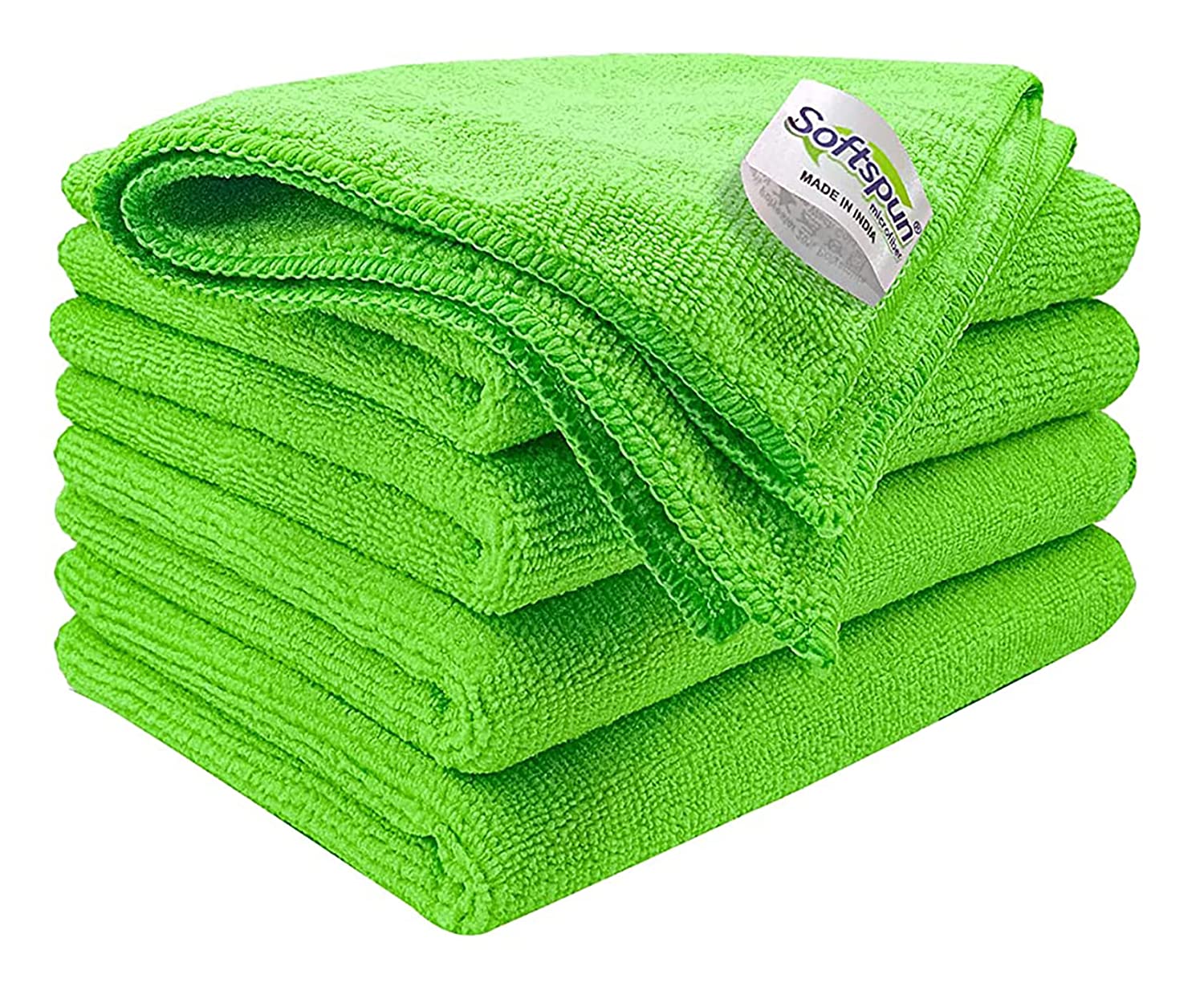 SOFTSPUN Microfiber Cleaning Cloths, 340 GSM Highly Absorbent, Lint and Streak Free, Multi - Purpose Wash Cloth for Kitchen, Car, Window, Stainless Steel, silverware.