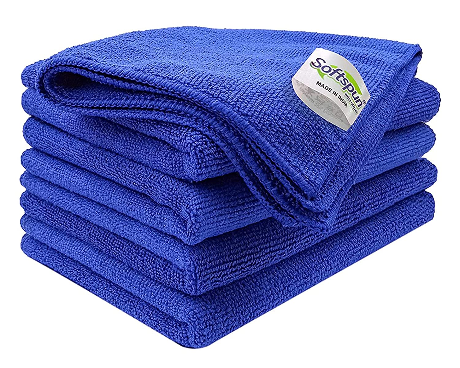 SOFTSPUN Microfiber Cleaning Cloths, 340 GSM Highly Absorbent, Lint and Streak Free, Multi - Purpose Wash Cloth for Kitchen, Car, Window, Stainless Steel, silverware.