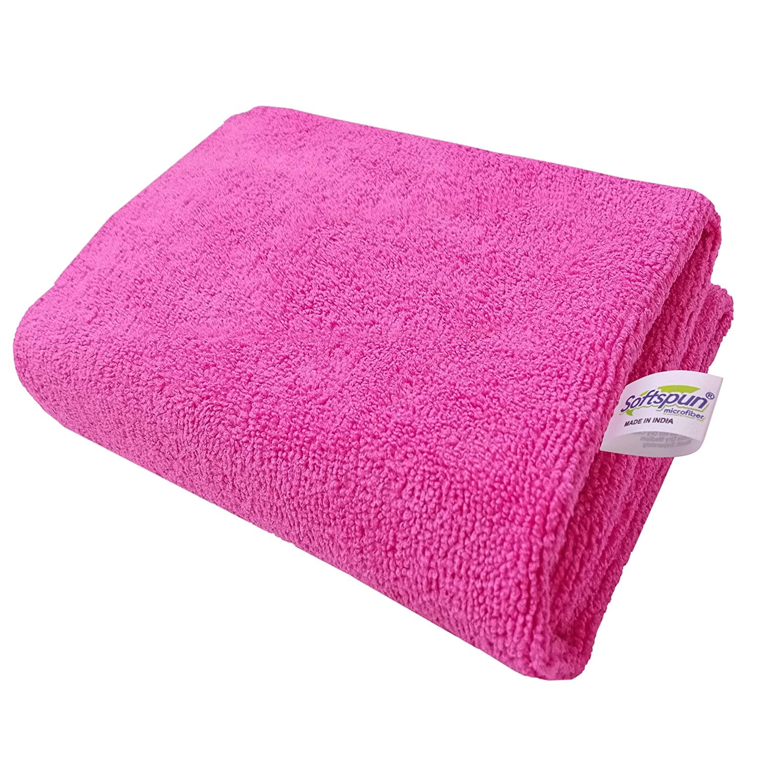 SOFTSPUN Microfiber Bath & Hair, Care Towel Set of 1 Piece, 70x140 Cms 340 GSM. Super Soft & Comfortable, Quick Drying, Ultra Absorbent.