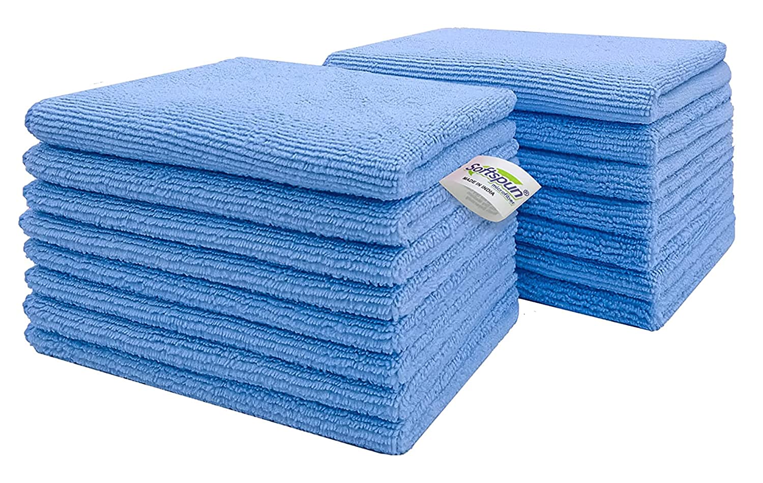 SOFTSPUN Microfiber Small Wipes 20x30 Cms, 15 Piece Towel Set, 340 GSM Multi-Purpose Super Soft Absorbent Cleaning Towels, Cleans & Polishes Everything in Your Home, Kitchen & Office.