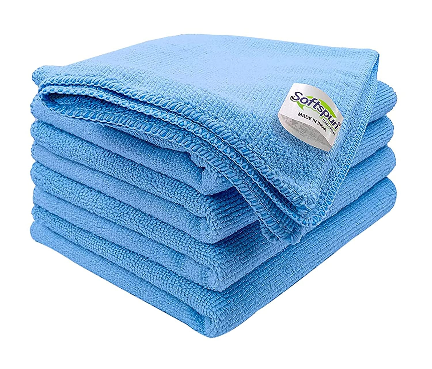 SOFTSPUN Microfiber Cleaning Cloths, 340 GSM Highly Absorbent, Lint and Streak Free, Multi - Purpose Wash Cloth for Kitchen, Car, Window, Stainless Steel, silverware.