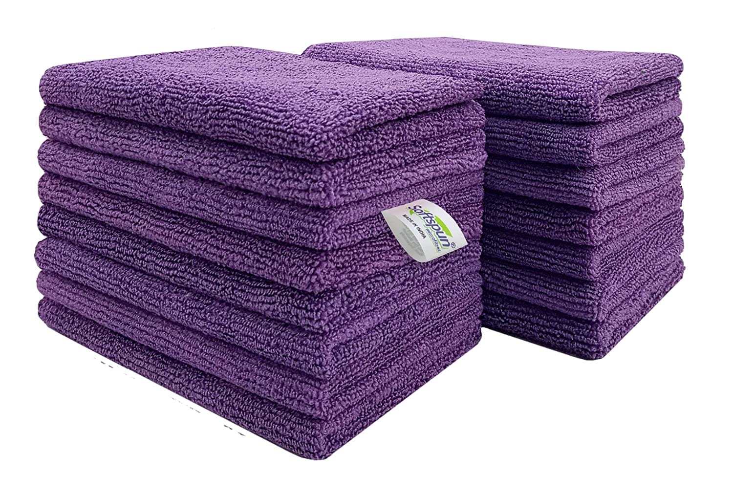 SOFTSPUN Microfiber Small Wipes 20x30 Cms, 15 Piece Towel Set, 340 GSM Multi-Purpose Super Soft Absorbent Cleaning Towels, Cleans & Polishes Everything in Your Home, Kitchen & Office.