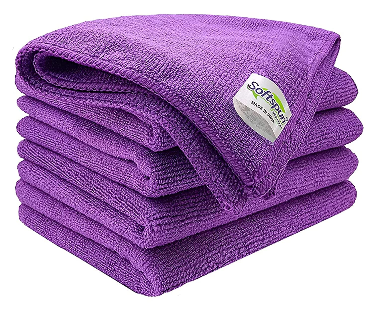 SOFTSPUN Microfiber Cleaning Cloths, 340 GSM Highly Absorbent, Lint and Streak Free, Multi - Purpose Wash Cloth for Kitchen, Car, Window, Stainless Steel, silverware.