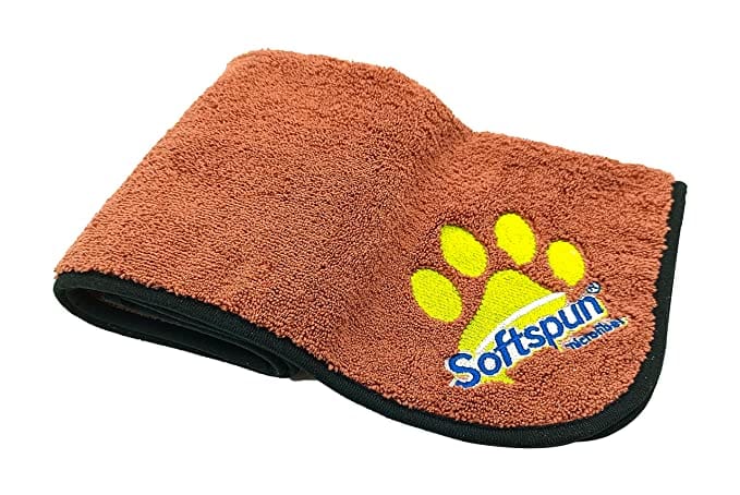 SOFTSPUN Microfiber Pet Towel 380 GSM. Ultra-Absorbent for Drying Pets Quickly. Quick-Drying, Machine Washable, Ultra-Soft for Small Dogs & Cats of All Breeds.