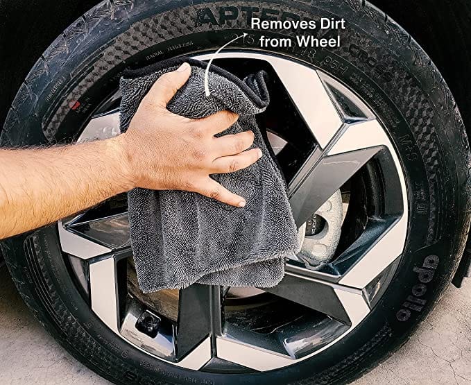 SOFTSPUN Microfiber Cloth for Car - 800 GSM, Grey Twisted Loop Super Absorbent Towel - Edgeless Design with Plush Pile and Lint Free Cloth for Drying and Detailing.