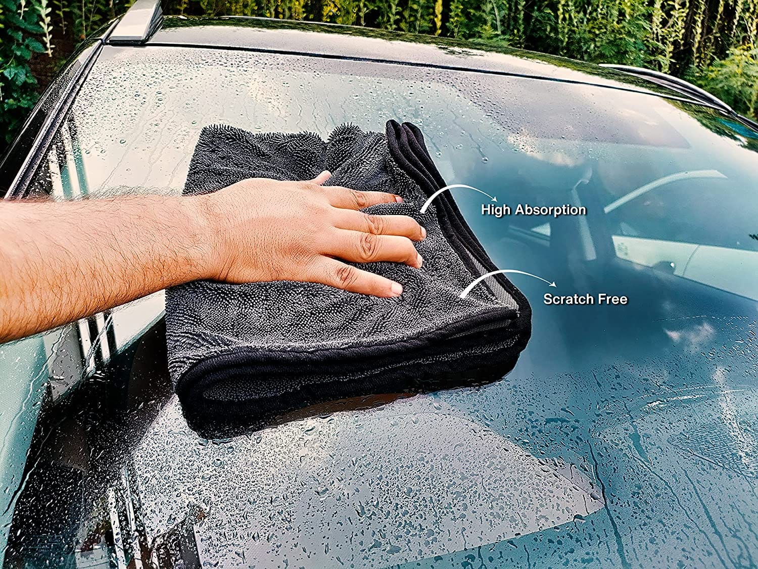 SOFTSPUN Microfiber Cloth for Car - 600 GSM,1Pcs, Twisted Loop Super Absorbent Towel - Plush Pile and Lint Free Cloth for Drying and Detailing.