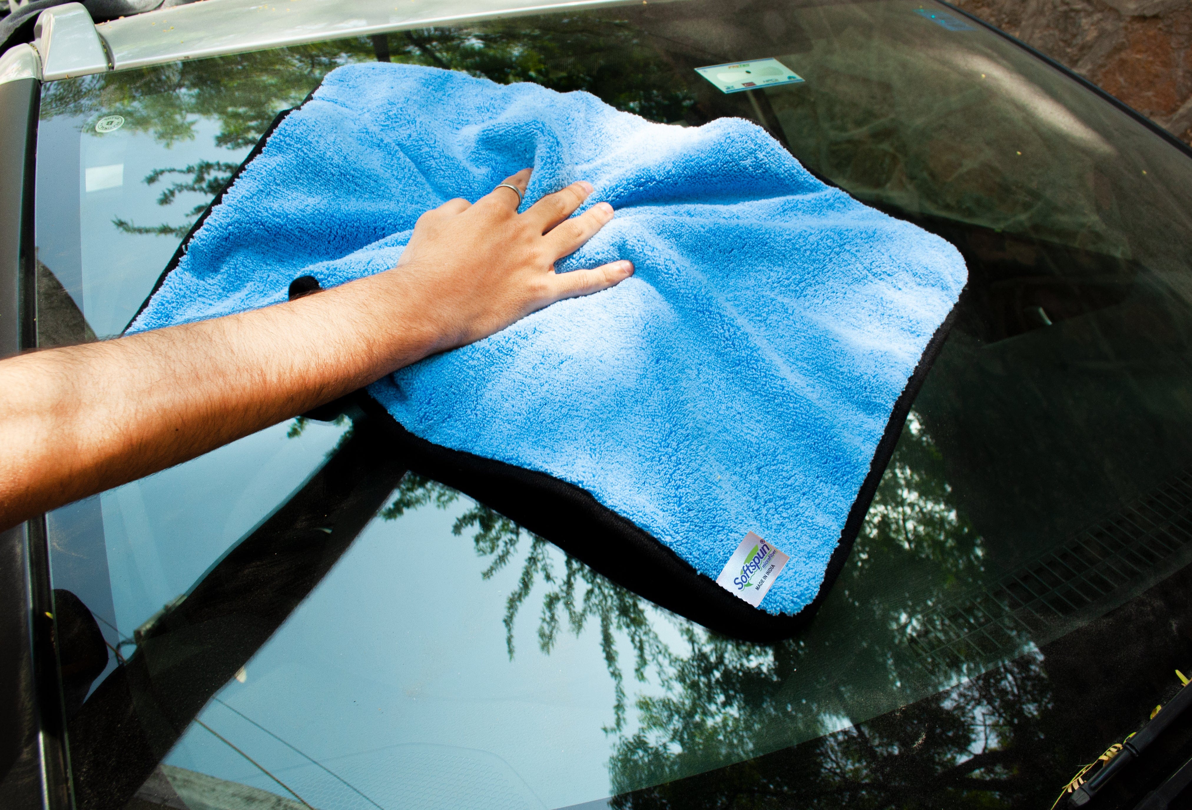 Softspun 1100 GSM microfiber cleaning cloth for car and bike