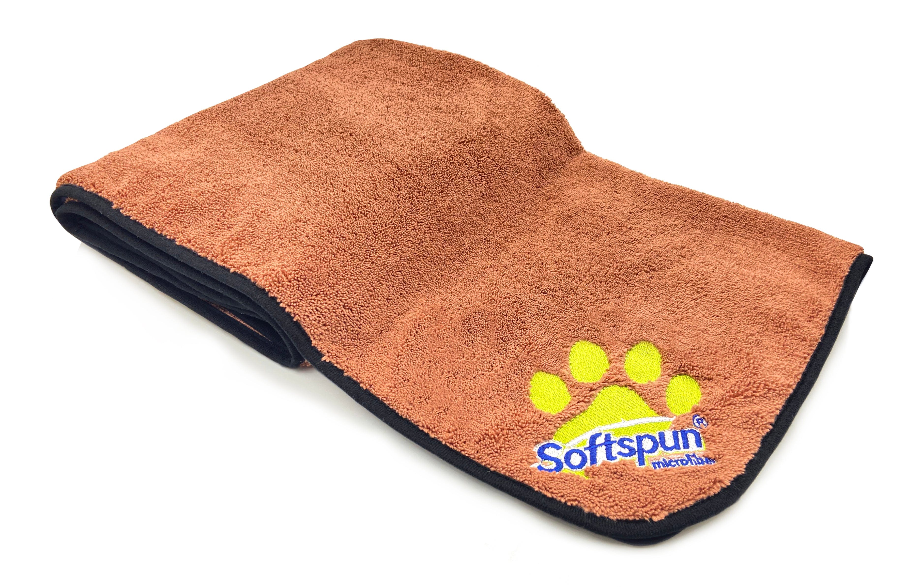 SOFTSPUN Microfiber Pet Towel 380 GSM. Ultra-Absorbent for Drying Pets Quickly. Quick-Drying, Machine Washable, Ultra-Soft for Small Dogs & Cats of All Breeds.