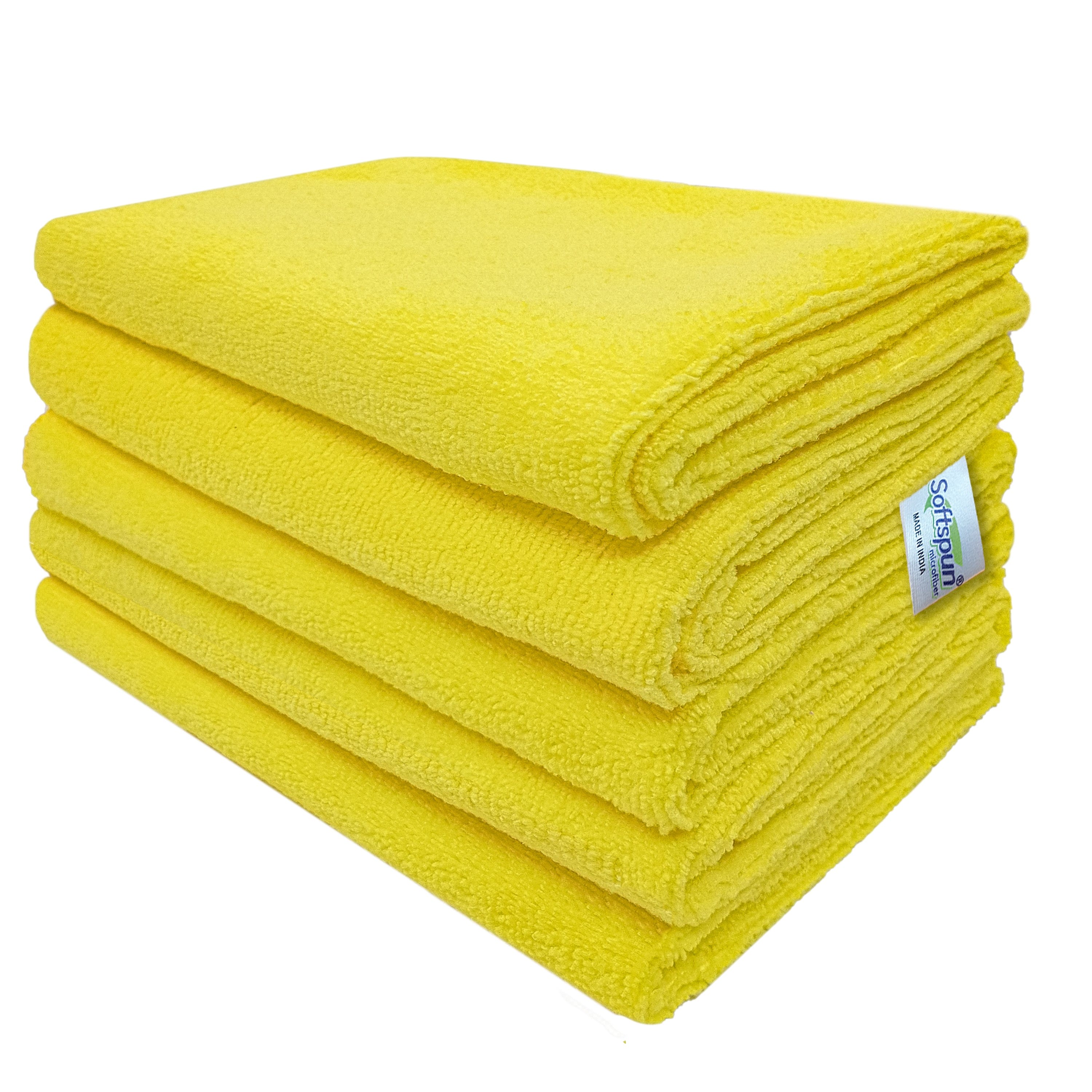 SOFTSPUN Microfiber Cleaning Cloths, 340 GSM Highly Absorbent, Lint and Streak Free, Multi - Purpose Wash Cloth for Kitchen, Car, Window, Stainless Steel, silverware.