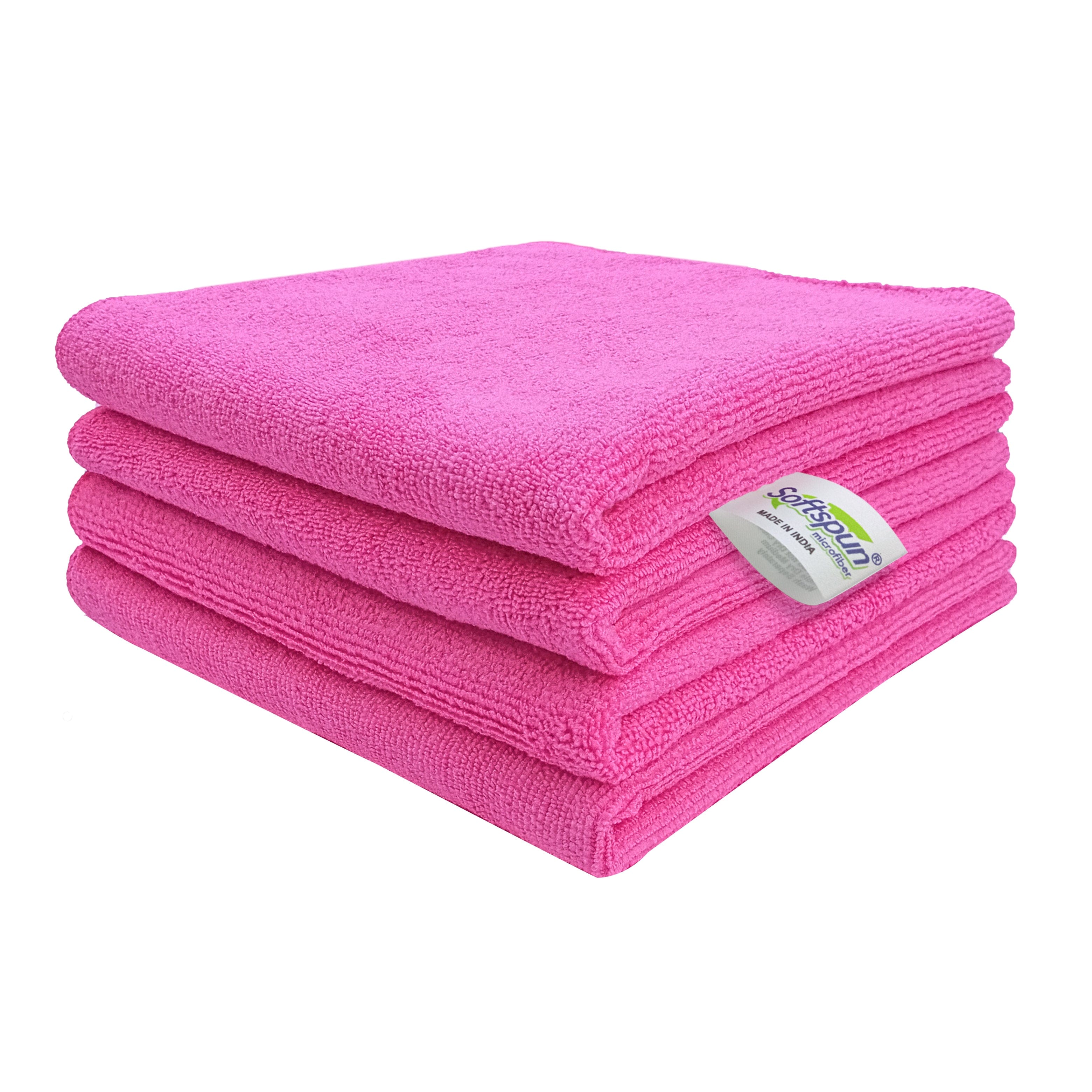 SOFTSPUN Microfiber Cleaning Cloths, Towel Set 340 GSM. Highly Absorbent, Lint and Streak Free, Multi-Purpose Wash Cloth for Kitchen, Car, Window, Stainless Steel, Silverware.