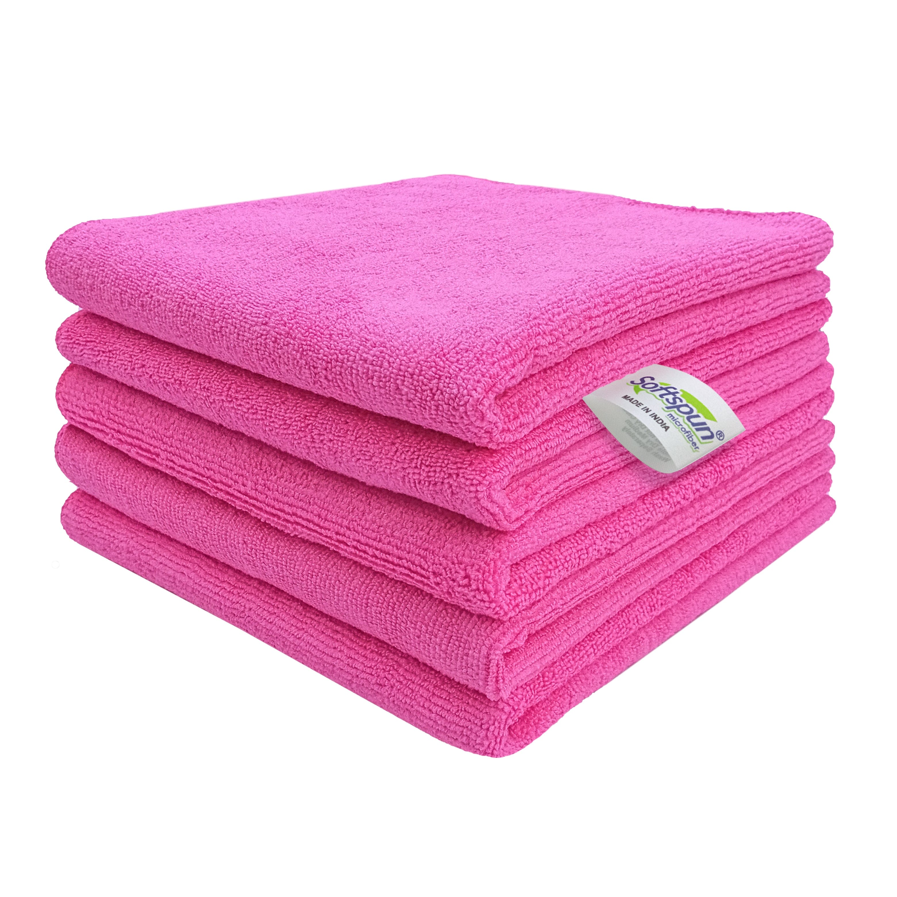 SOFTSPUN Microfiber Cleaning Cloths, Towel Set 340 GSM. Highly Absorbent, Lint and Streak Free, Multi-Purpose Wash Cloth for Kitchen, Car, Window, Stainless Steel, Silverware.