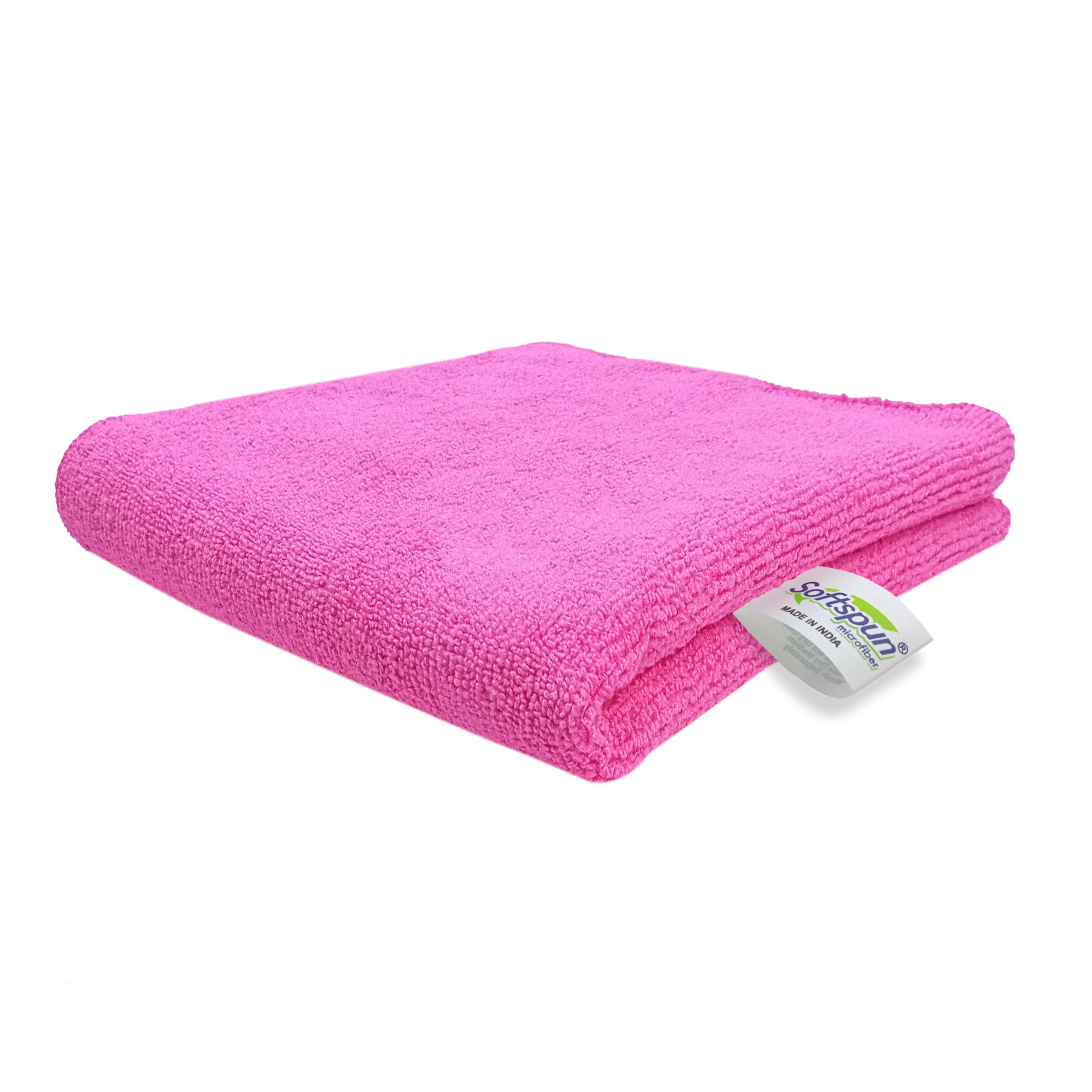 SOFTSPUN Microfiber Cleaning Cloths, Towel Set 340 GSM. Highly Absorbent, Lint and Streak Free, Multi-Purpose Wash Cloth for Kitchen, Car, Window, Stainless Steel, Silverware.