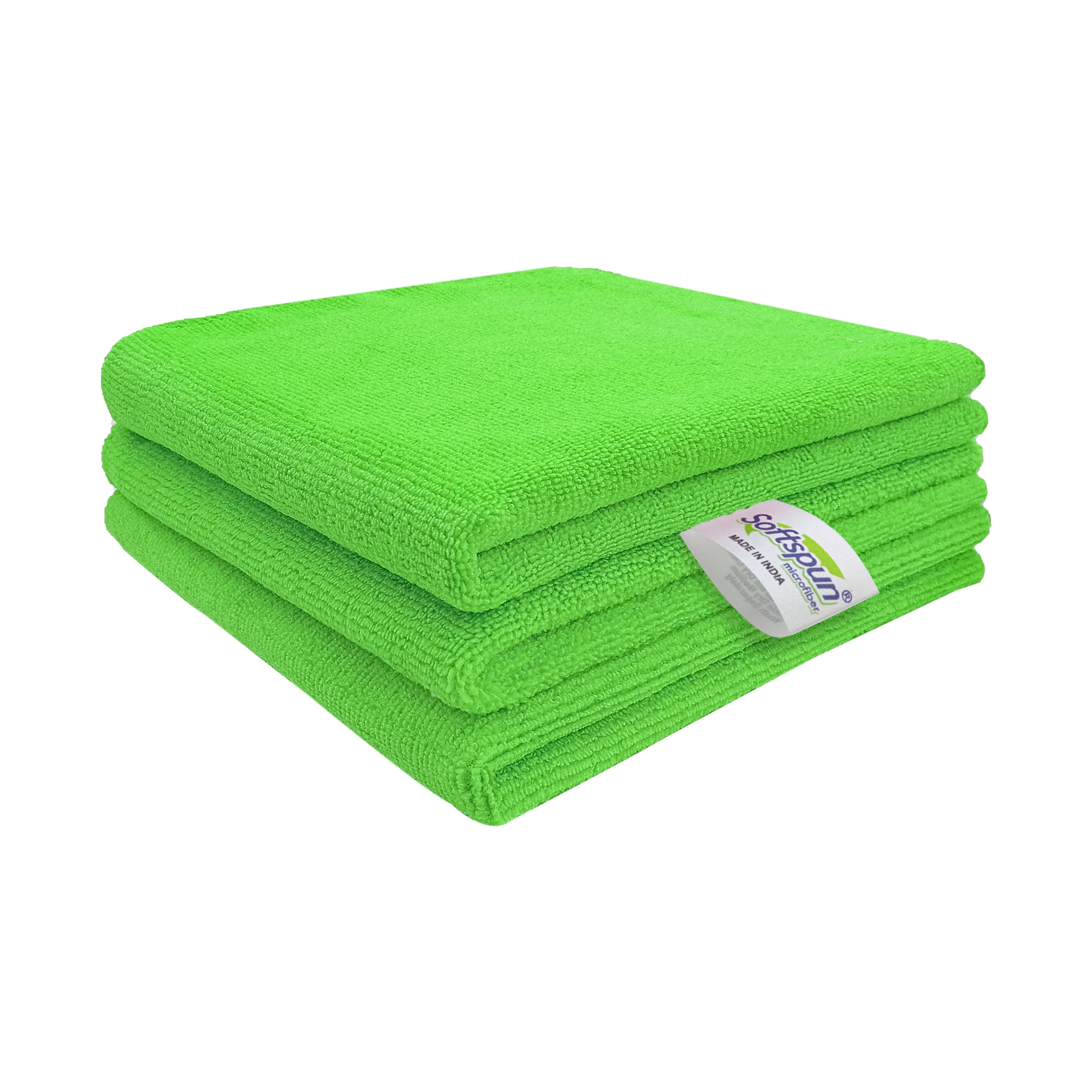 SOFTSPUN Microfiber Cleaning Cloths, Towel Set 340 GSM. Highly Absorbent, Lint and Streak Free, Multi-Purpose Wash Cloth for Kitchen, Car, Window, Stainless Steel, Silverware.