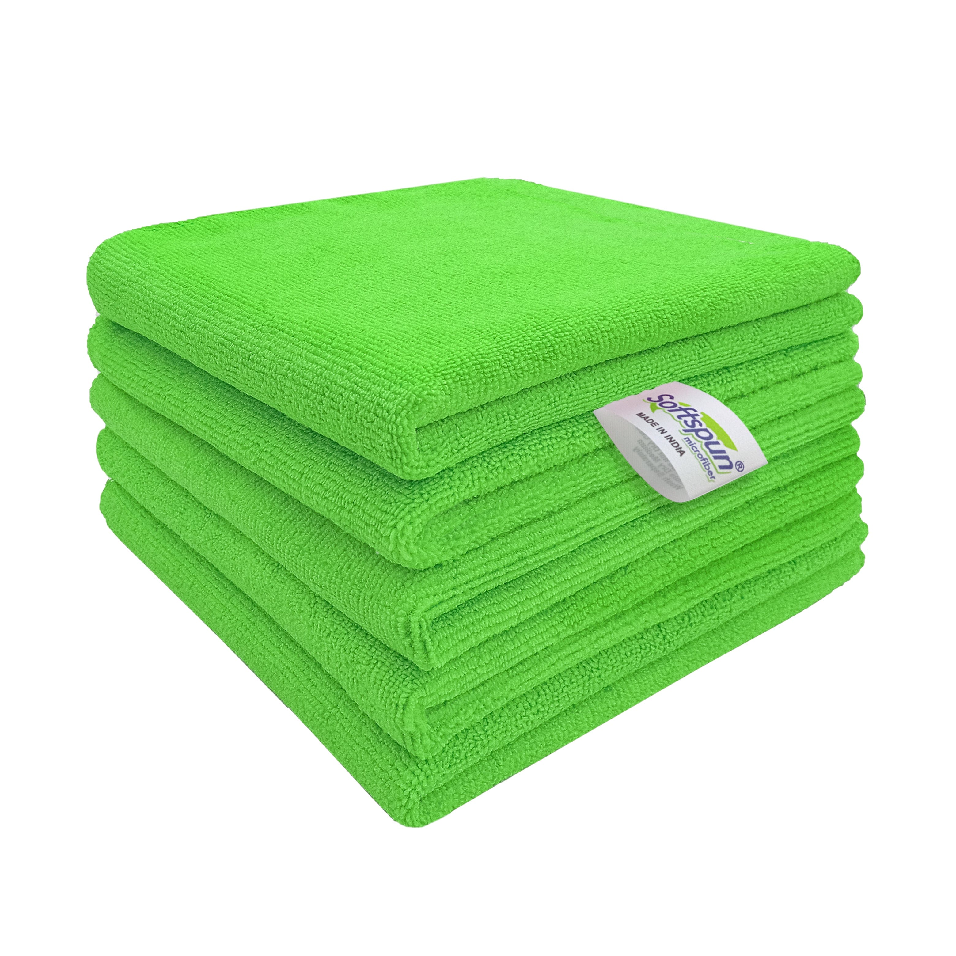 SOFTSPUN Microfiber Cleaning Cloths, Towel Set 340 GSM. Highly Absorbent, Lint and Streak Free, Multi-Purpose Wash Cloth for Kitchen, Car, Window, Stainless Steel, Silverware.