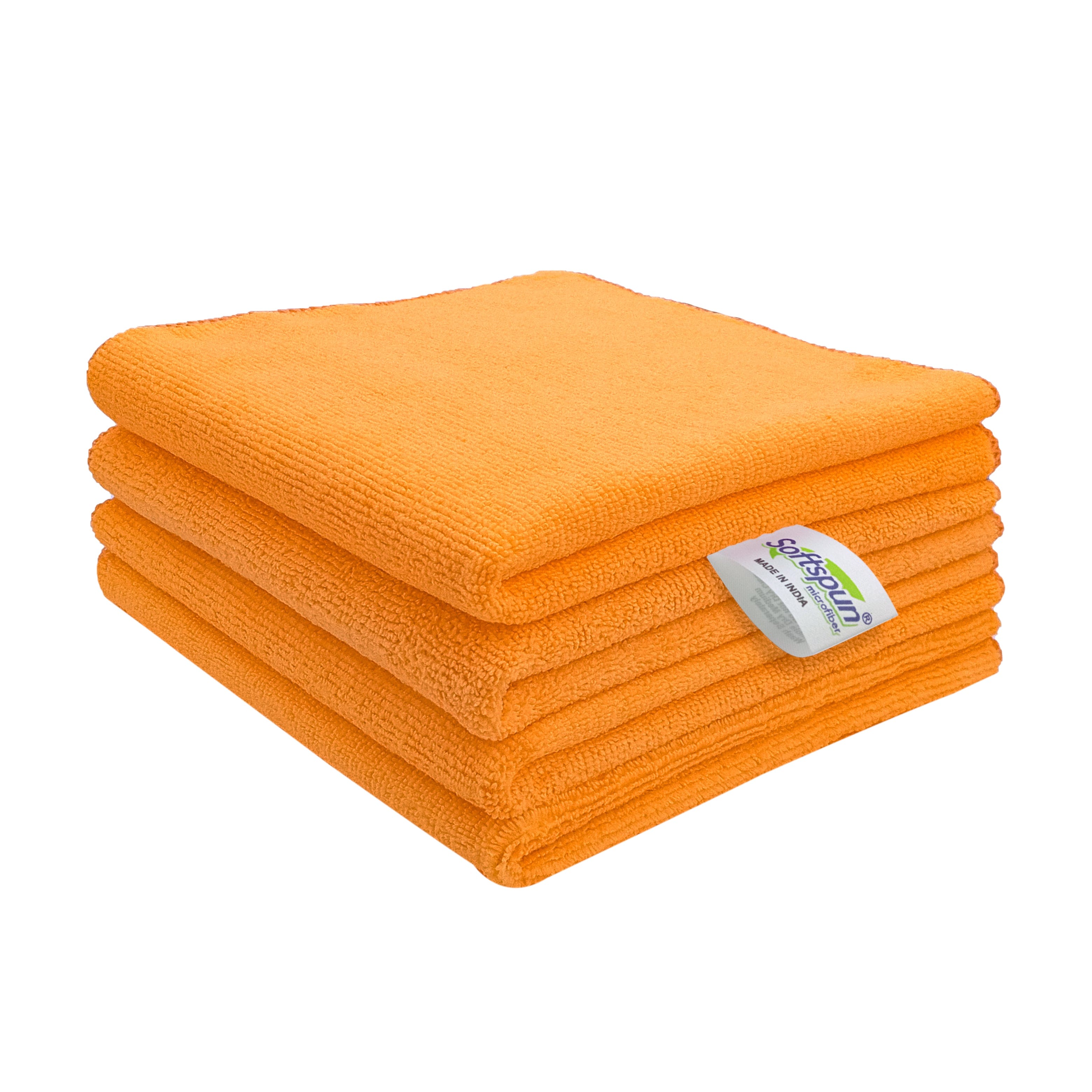 SOFTSPUN Microfiber Cleaning Cloths, Towel Set 340 GSM. Highly Absorbent, Lint and Streak Free, Multi-Purpose Wash Cloth for Kitchen, Car, Window, Stainless Steel, Silverware.