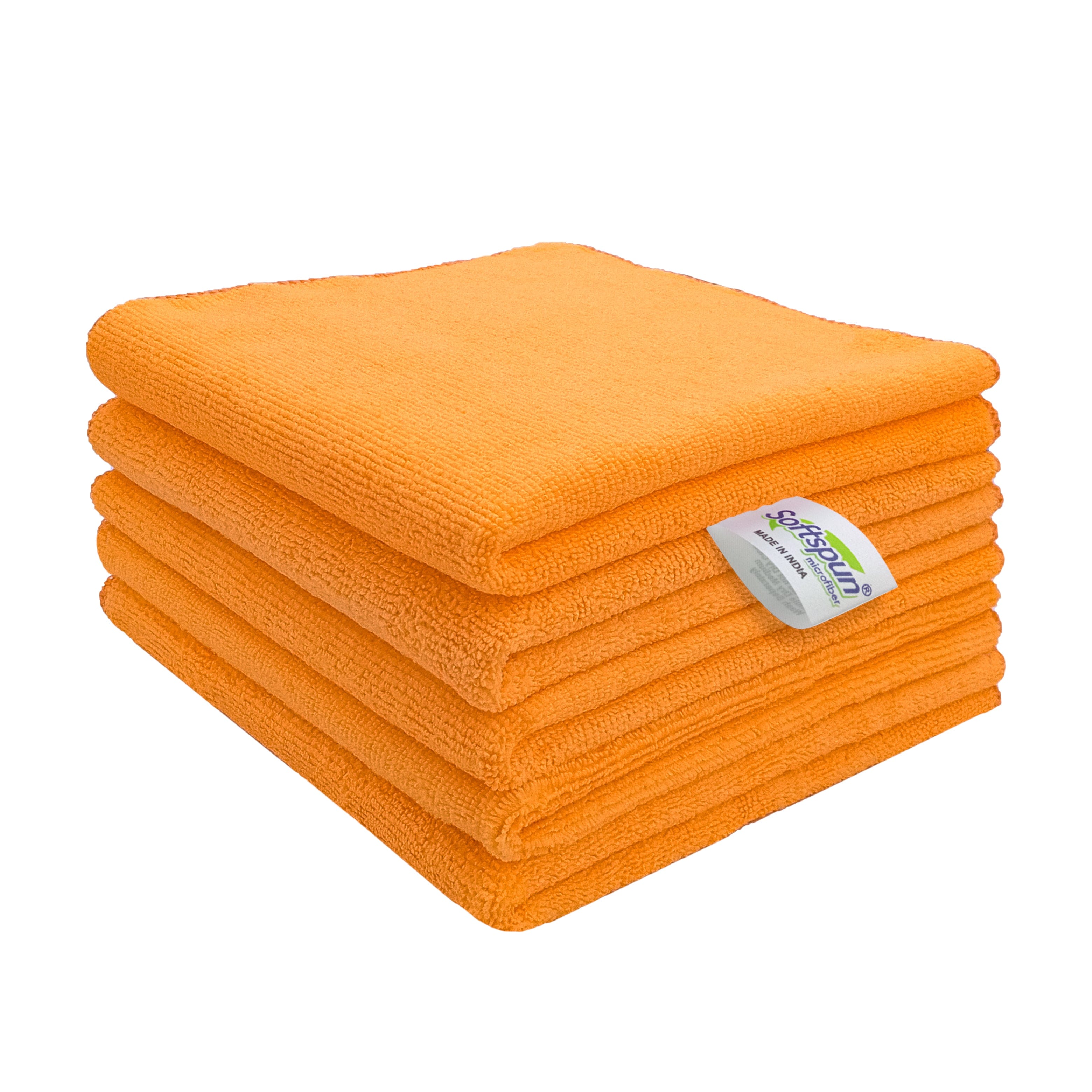 SOFTSPUN Microfiber Cleaning Cloths, Towel Set 340 GSM. Highly Absorbent, Lint and Streak Free, Multi-Purpose Wash Cloth for Kitchen, Car, Window, Stainless Steel, Silverware.