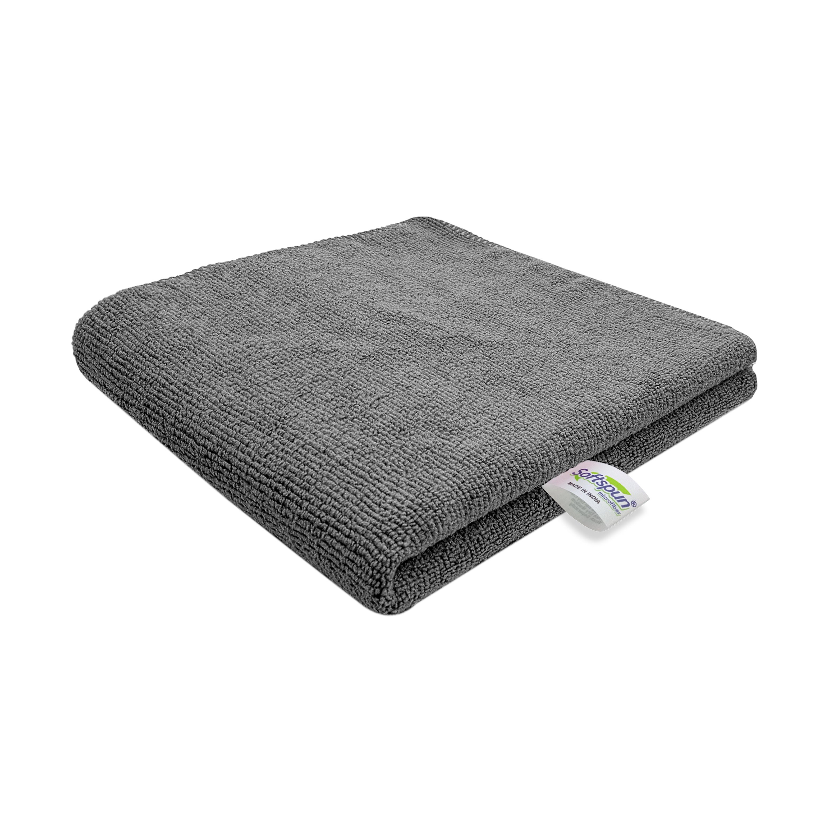 SOFTSPUN Microfiber Towel Grey - 340 GSM Thick 100int & Streak-Free Multipurpose Cloth