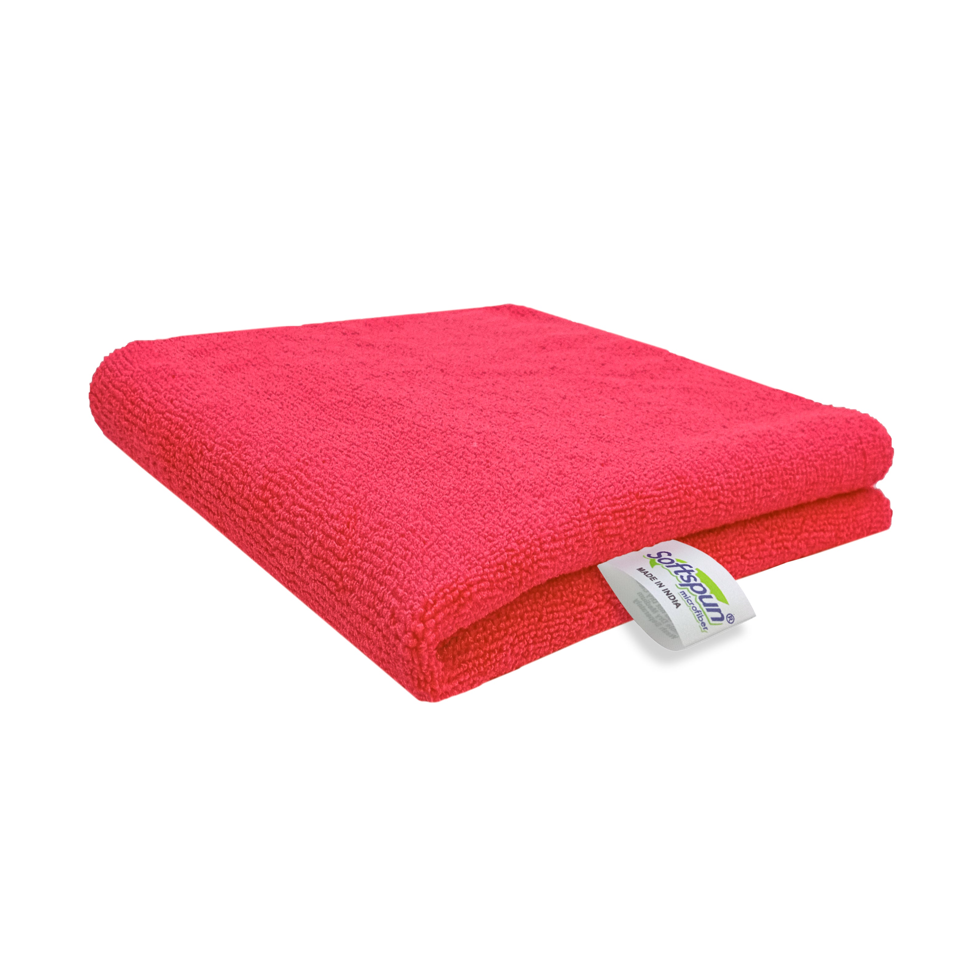 SOFTSPUN Microfiber Towel Red - 340 GSM Thick 100int & Streak-Free Multipurpose Cloth