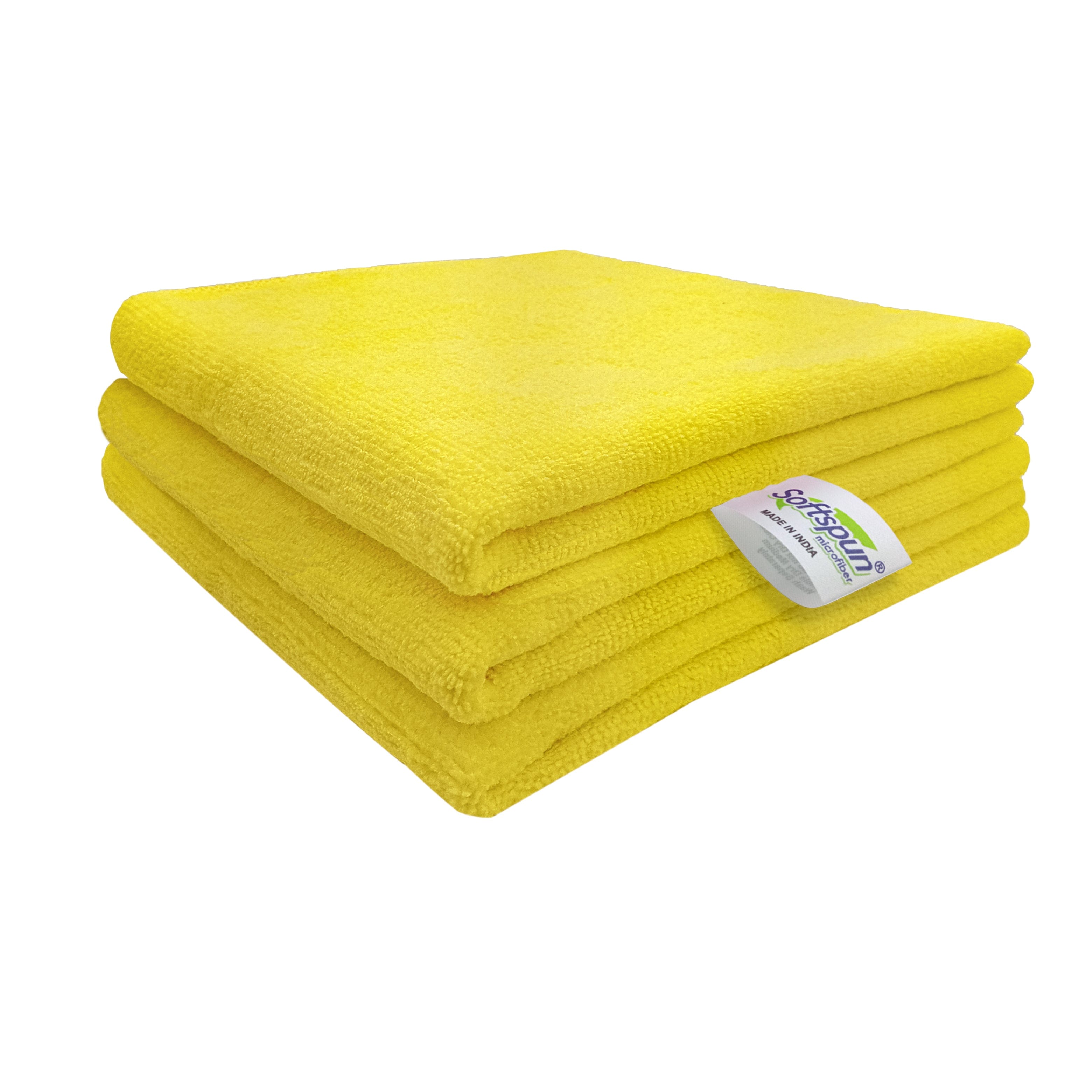 SOFTSPUN Microfiber Cleaning Cloths, Towel Set 340 GSM. Highly Absorbent, Lint and Streak Free, Multi-Purpose Wash Cloth for Kitchen, Car, Window, Stainless Steel, Silverware.