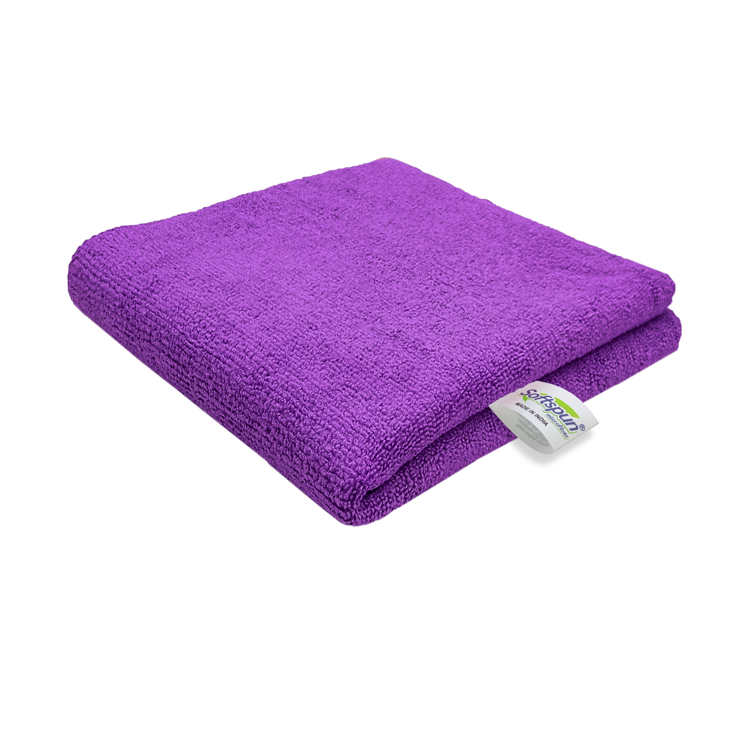 SOFTSPUN Microfiber Towel purple - 340 GSM Thick 100int & Streak-Free Multipurpose Cloth
