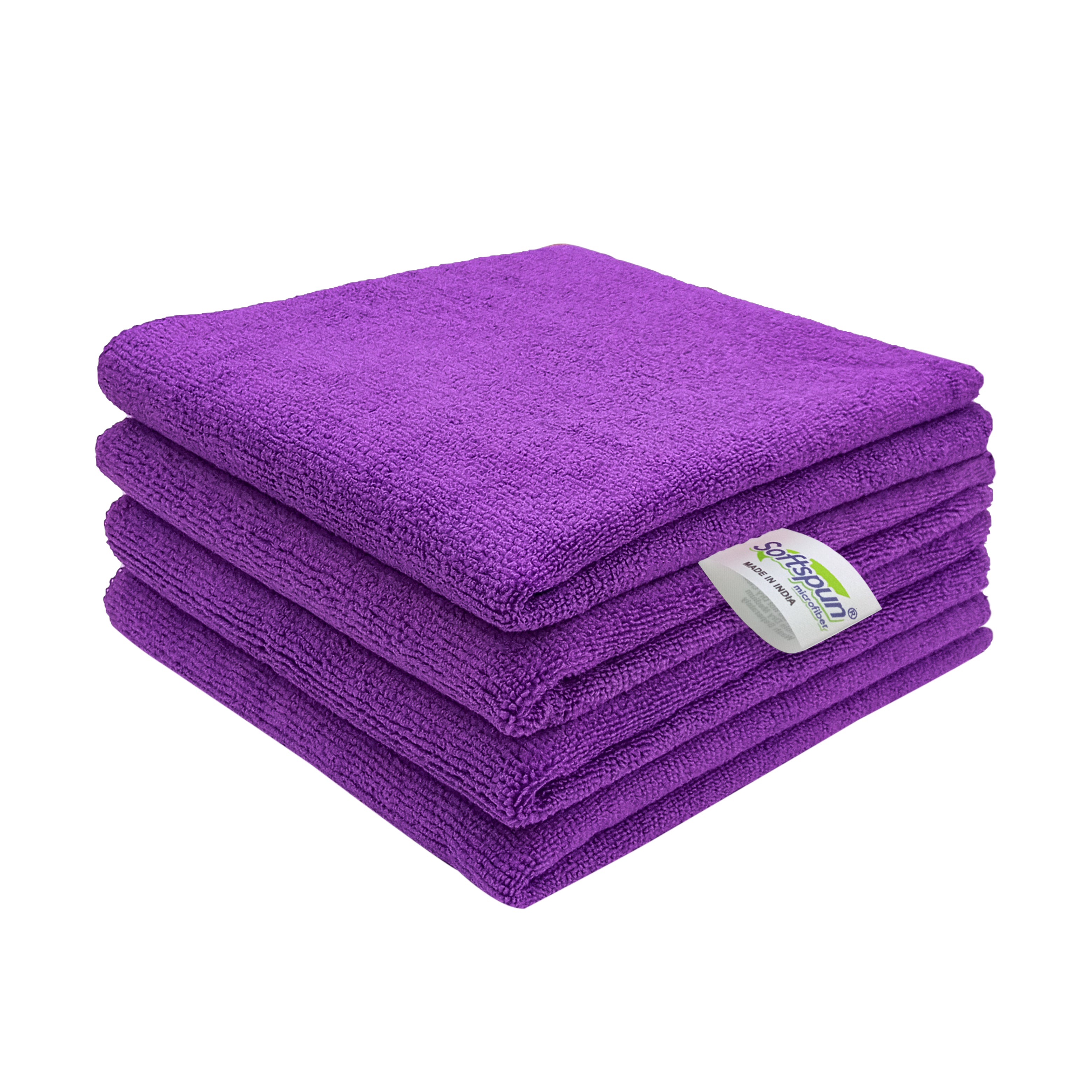 SOFTSPUN Microfiber Towel Purple - 340 GSM Thick 100int & Streak-Free Multipurpose Cloth