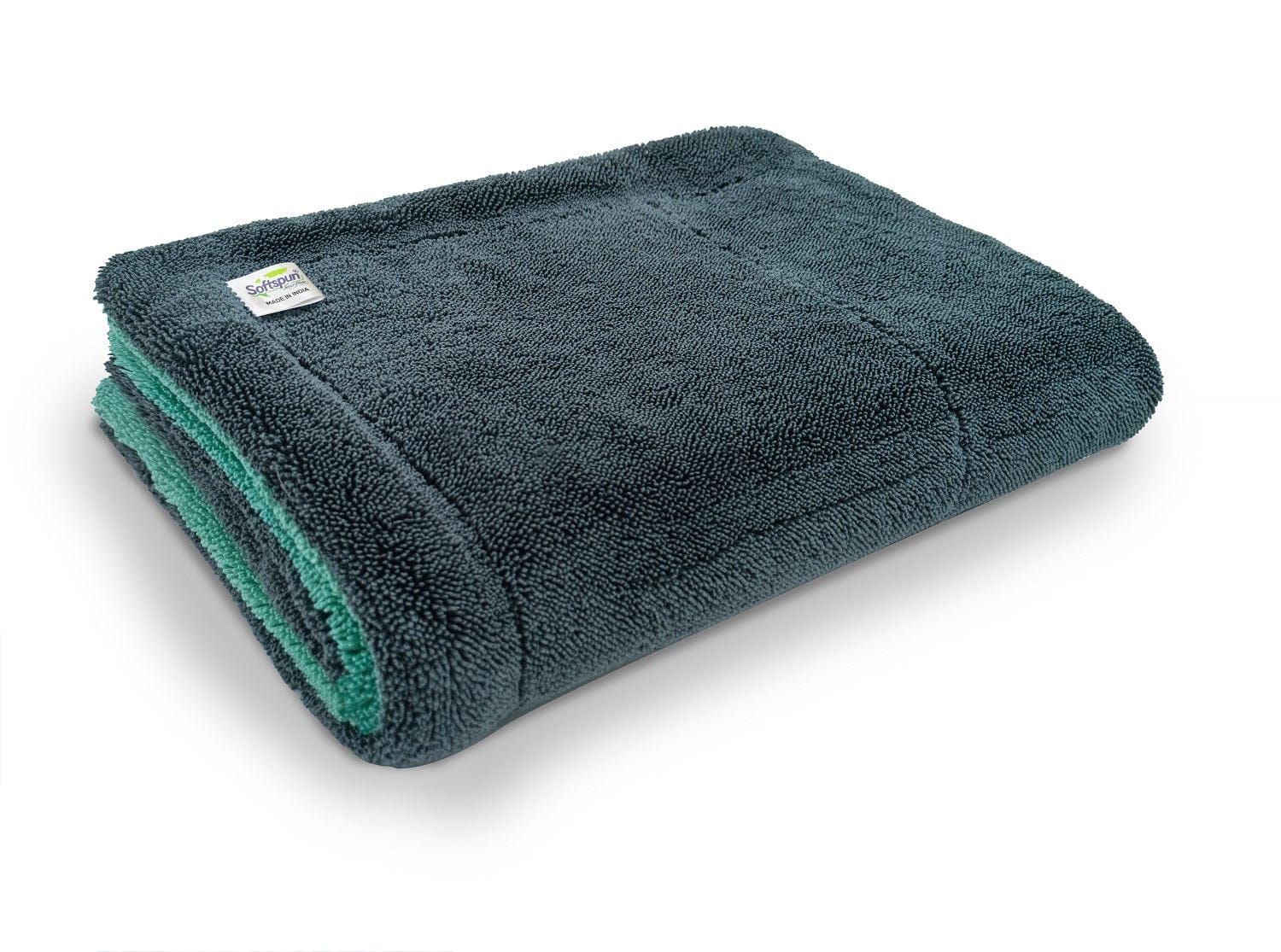 SOFTSPUN Microfiber Cloth for Car - 1600 GSM, Twisted Loop Super Absorbent Towel - Edgeless Design with Plush Pile and Lint Free Cloth for Drying and Detailing.