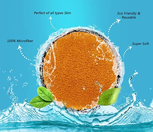 SOFTSPUN Microfiber Reusable Makeup Remover Cleansing Pads for Face, Eyes, Lipstick, 4pcs, 280 GSM, 12x12cms, Multi-color, Safe for all Skin Types.