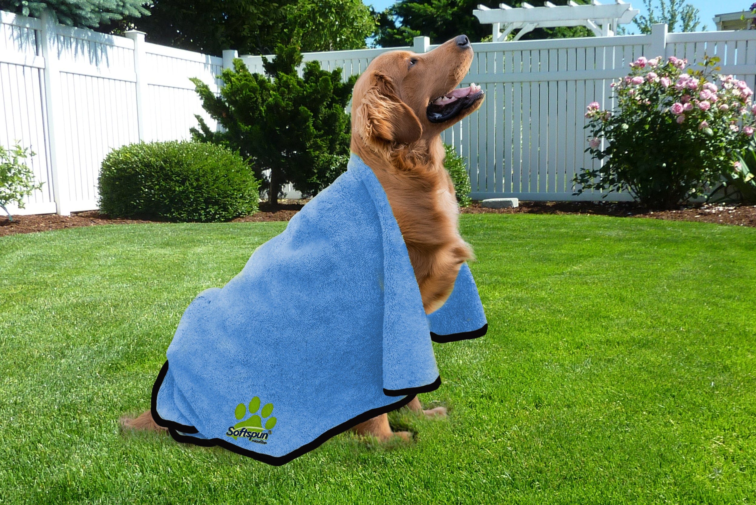 SOFTSPUN Microfiber Pet Towel 380 GSM. Ultra-Absorbent for Drying Pets Quickly. Quick-Drying, Machine Washable, Ultra-Soft for Small Dogs & Cats of All Breeds.