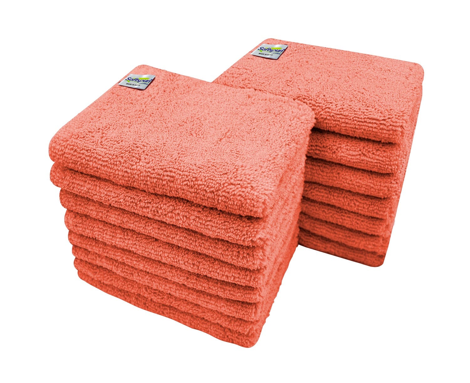 SOFTSPUN Microfiber Small Wipes 20x30Cms, 15 Piece Towel Set, 380 GSM, Multi-Purpose Super Soft Absorbent Cleaning Towels, Cleans & Polishes Everything in Your Home, Kitchen & Office.