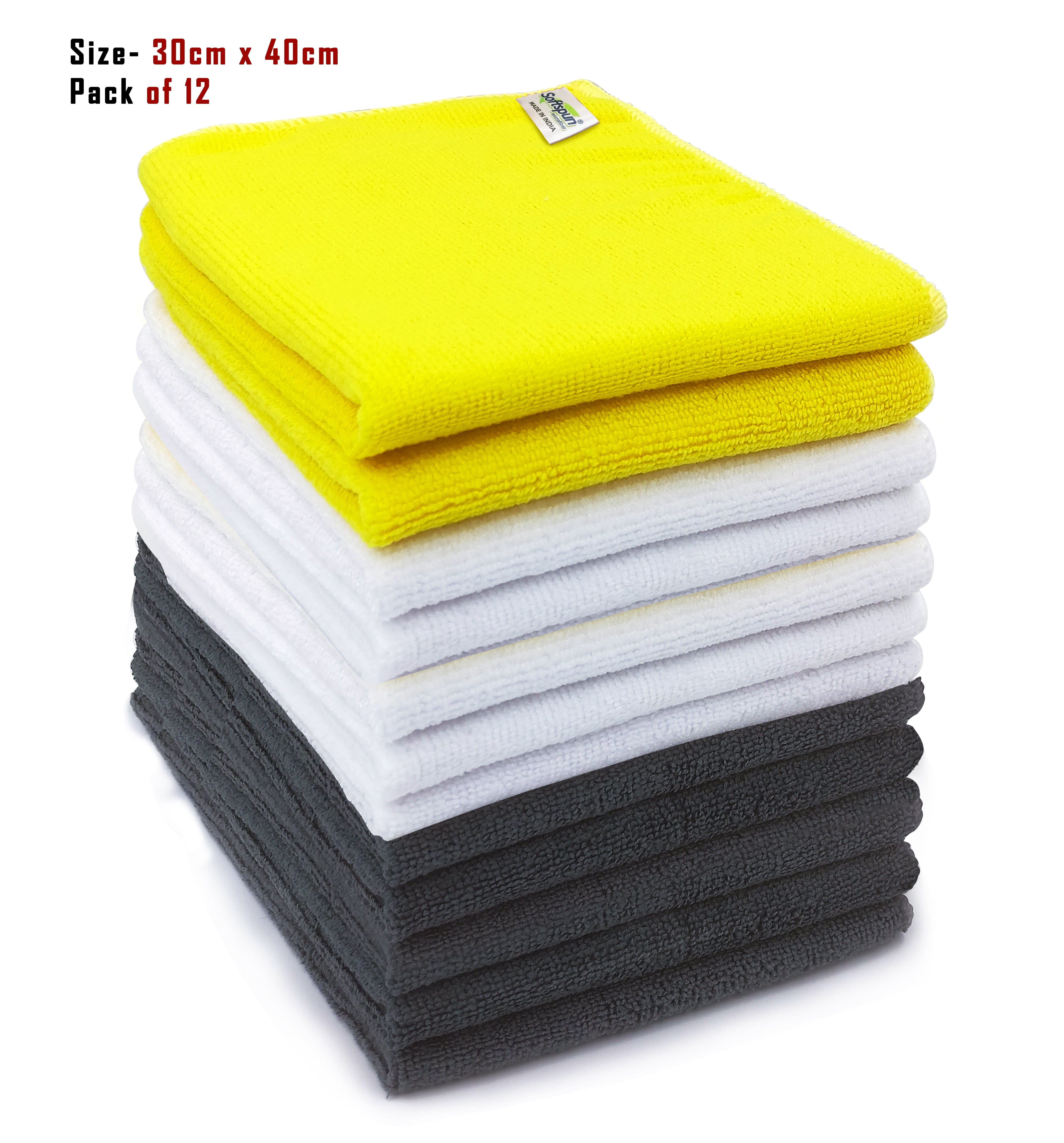 Softspun 280 GSM Multicolor Microfiber Cleaning Cloth