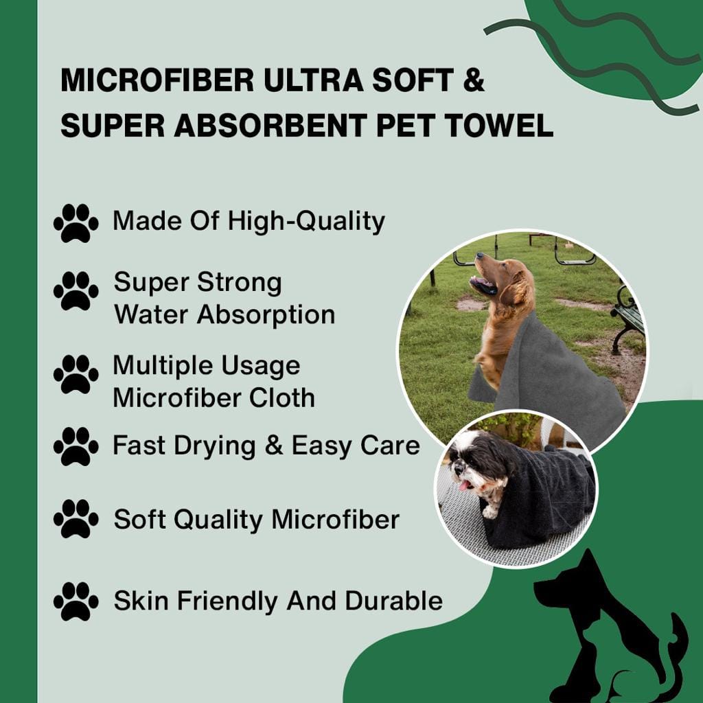 SOFTSPUN Microfiber Pet Towel 380 GSM. Ultra-Absorbent for Drying Pets Quickly. Quick-Drying, Machine Washable, Ultra-Soft for Small Dogs & Cats of All Breeds.