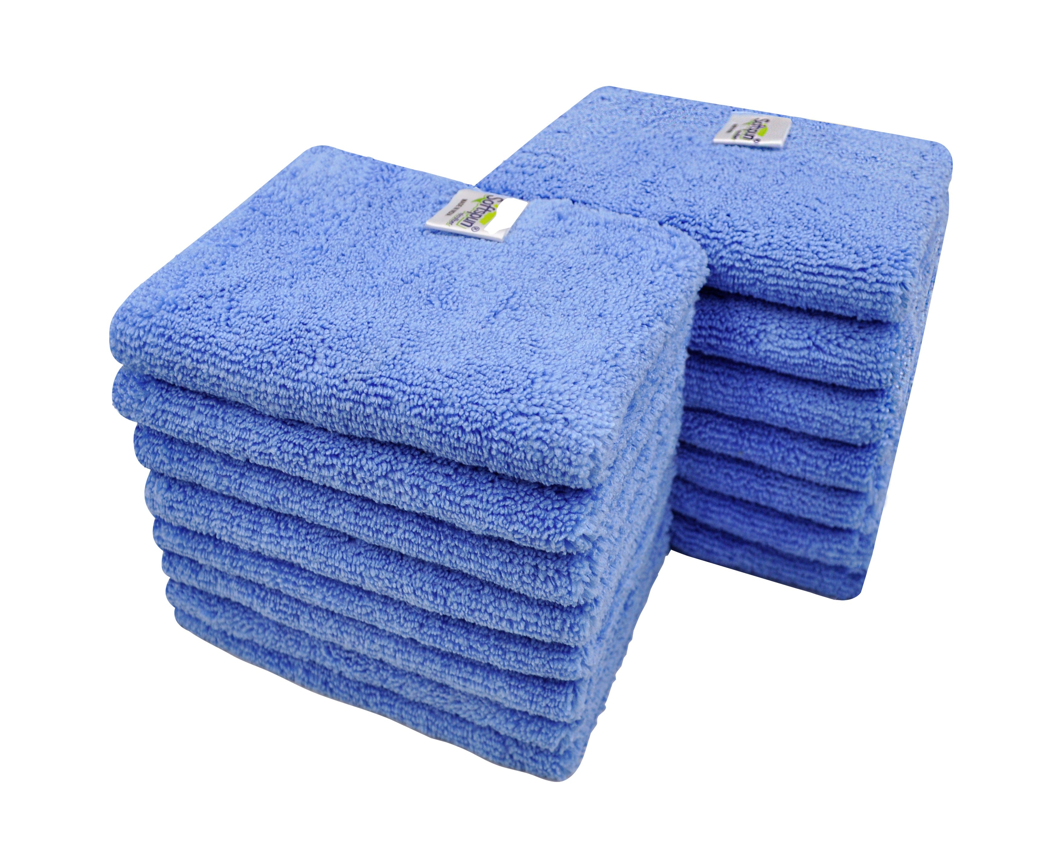 SOFTSPUN Microfiber Small Wipes 20x30Cms, 15 Piece Towel Set, 380 GSM, Multi-Purpose Super Soft Absorbent Cleaning Towels, Cleans & Polishes Everything in Your Home, Kitchen & Office.