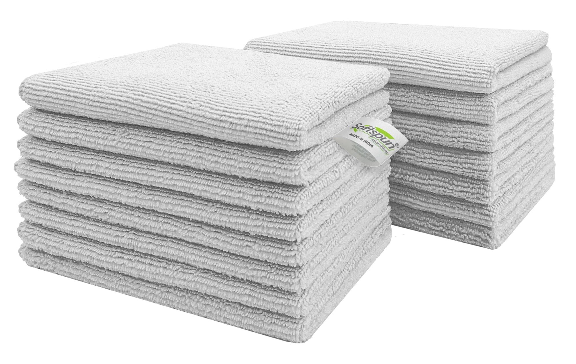 SOFTSPUN Microfiber Small Wipes 20x30 Cms, 15 Piece Towel Set, 340 GSM Multi-Purpose Super Soft Absorbent Cleaning Towels, Cleans & Polishes Everything in Your Home, Kitchen & Office.