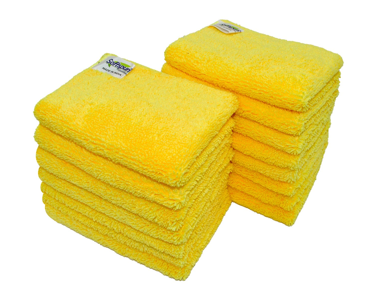 SOFTSPUN Microfiber Small Wipes 20x30Cms, 15 Piece Towel Set, 380 GSM, Multi-Purpose Super Soft Absorbent Cleaning Towels, Cleans & Polishes Everything in Your Home, Kitchen & Office.